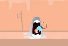 dessin requin mangeant un bonhomme