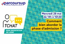 Tchat Onisep Parcoursup 29 mai 2024 en ligne