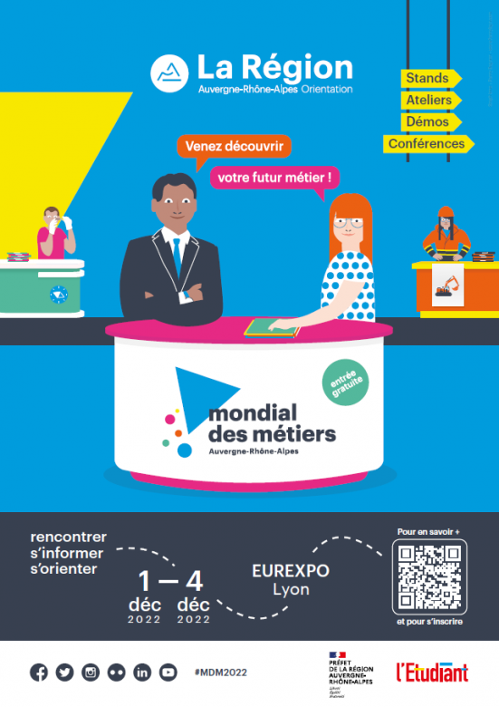Affiche du Mondial des Métiers, du 1er au 4 décembre 2022, Lyon eurexpo